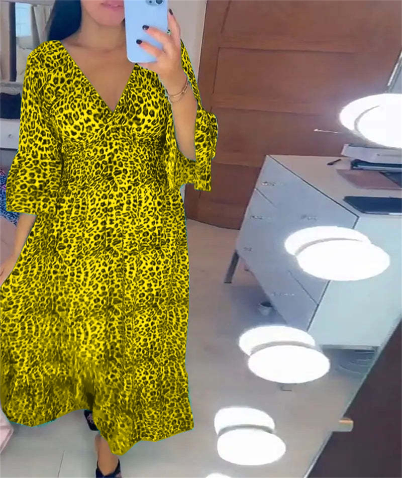 🔥What should I wear tomorrow🔥Women's Cotton Wrap Dress with leopard pattern