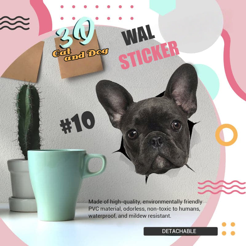 3D Removable Cat and Dog Wall Stickers