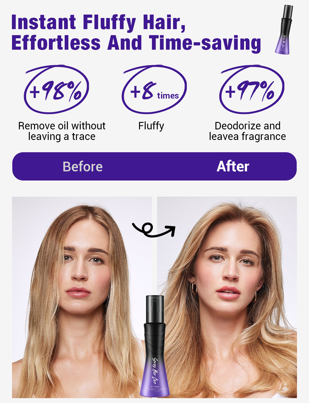 🎉Year-End Sales - just $8.59💥🔥 Leave-In Refreshing Voluminous Non-Sticky Spray for Hair Care💕