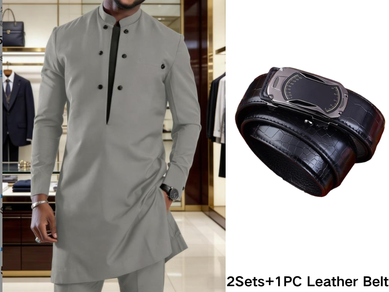 🔥Limited-time offer-Men's Modern Mandarin Collar Tunic and Pants Set