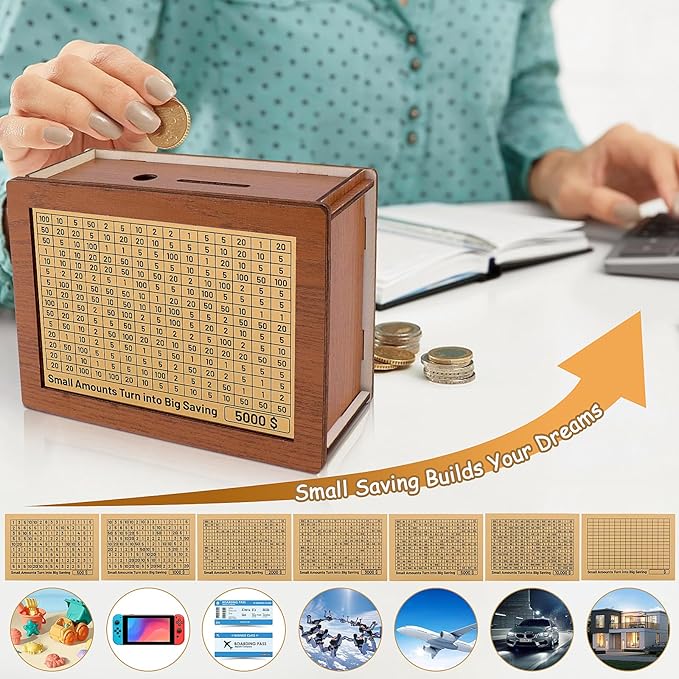 🎁 Hot Sale 49% OFF 🔥Wallet Fattening Program——Cash Vault Wooden Savings Box