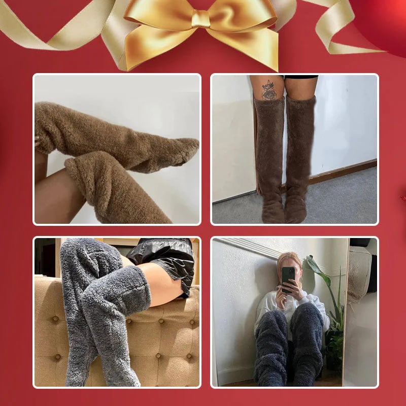 ⚡Flash Sale🏆#1 Best Seller ⏰ 💕Velvety Fleece Knee Socks For Christmas❄️🎅