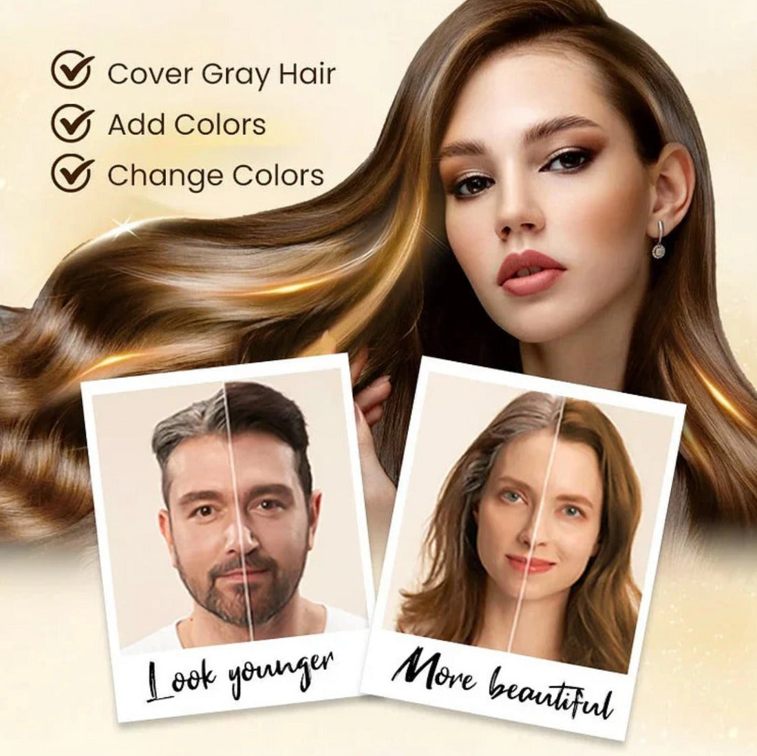 Summer Promotion 59% OFF✨Japanese Long Lasting Natural Hair Dye Shampoo🔥FREE Hair dye tool🎁