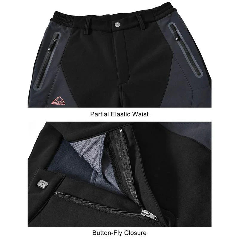 🏆LAST DAY SALE 50% OFF!!🔥Men's Waterproof Winter Trousers with Fleece Lining Cargo Pants
