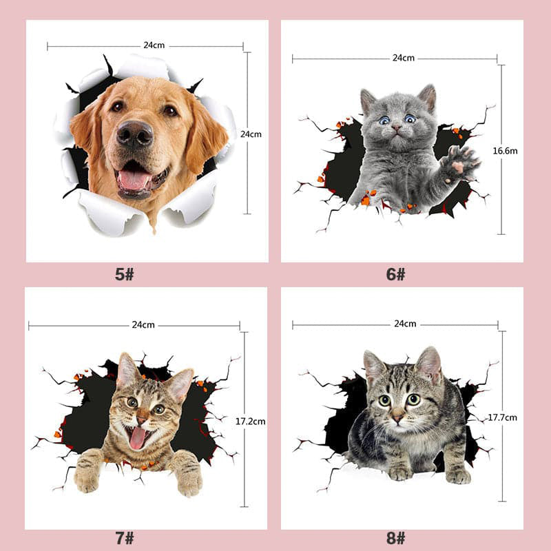 3D Removable Cat and Dog Wall Stickers
