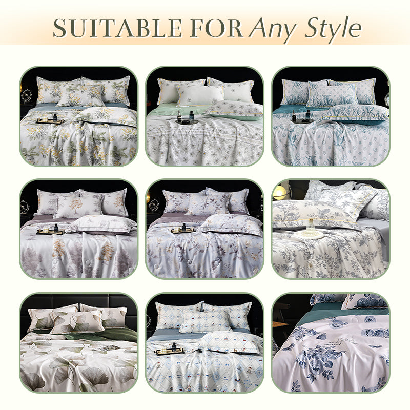 🔥Summer Limited Sale🌸Cooling Breathable Floral Bed Sheet (4-Piece Set)