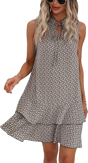 🎉Last Day Promotion 50% OFF💃Women's Geometric Print Bow Dress