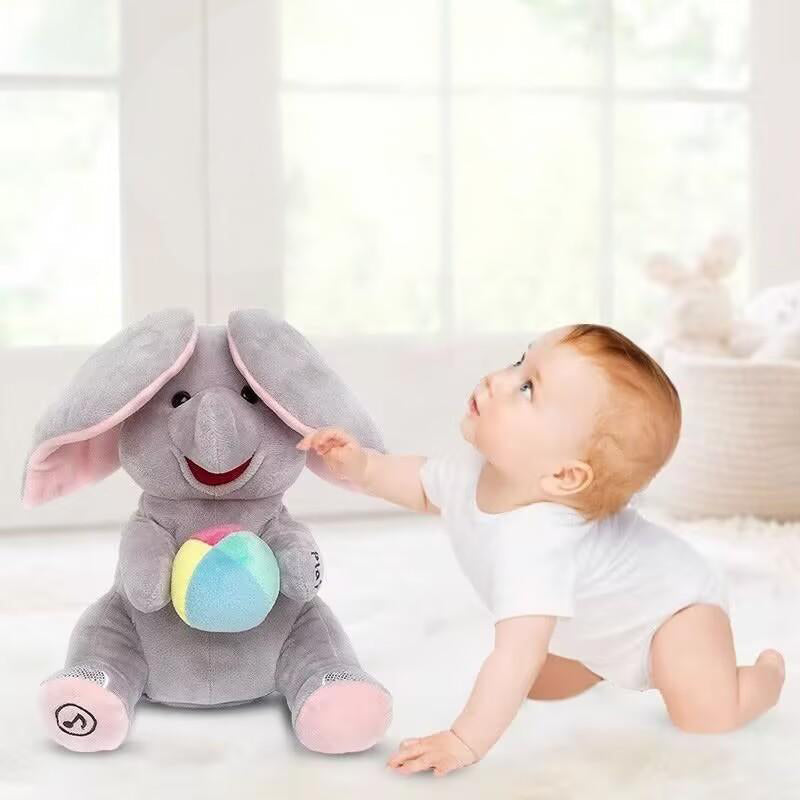 🎁 60% OFF! 🐘 Cute Hide & Seek Elephant Plush Doll - Interactive Play with Soft Material, Perfect Gift for Kids 🧸✨