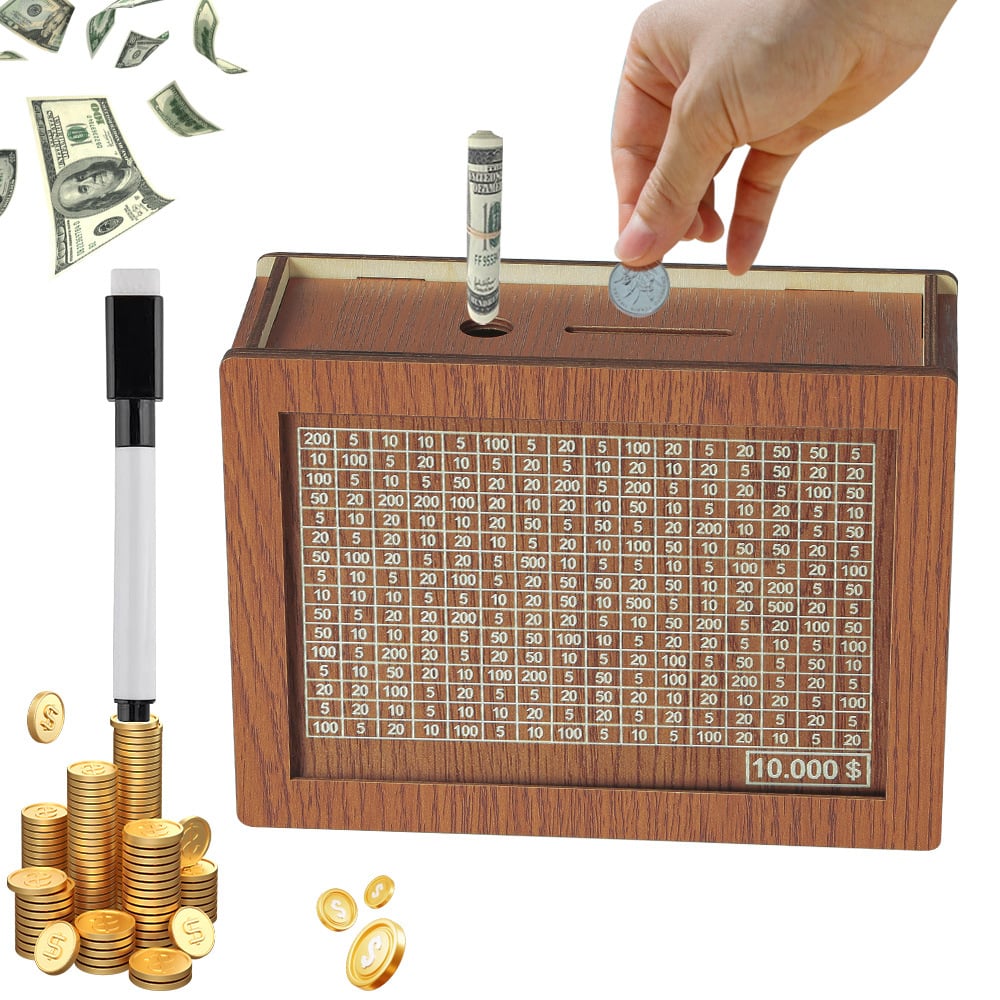 🎁 Hot Sale 49% OFF 🔥Wallet Fattening Program——Cash Vault Wooden Savings Box