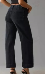 ✨2025 Hot Sale⌛🔥Inventory Clearance! Tummy - Control Cropped Wide - Leg Jeans 🌟