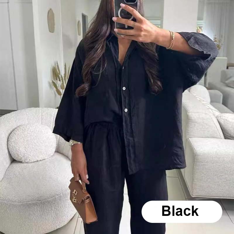 🔥Summer Sales-50% OFF🔥Women's Cotton Linen Shirt and Pants Set