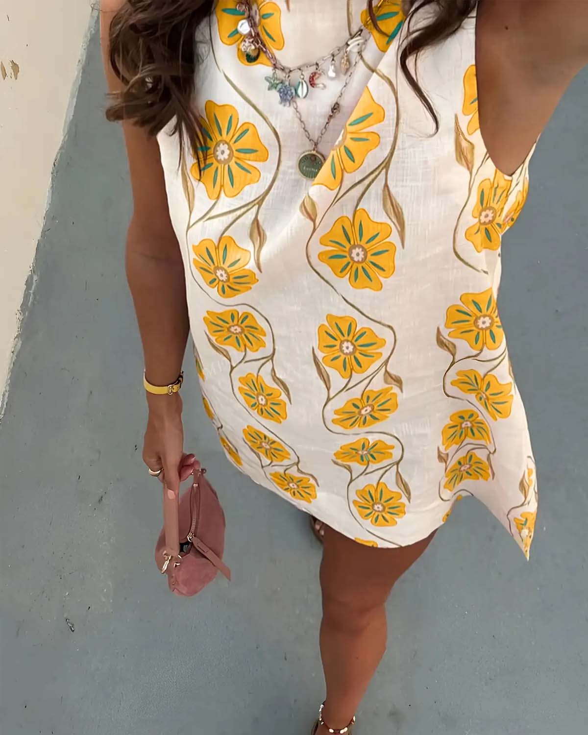 💜 LAST DAY PROMOTION - 50%OFF 💜Women's Casual Sleeveless Floral Print Dress