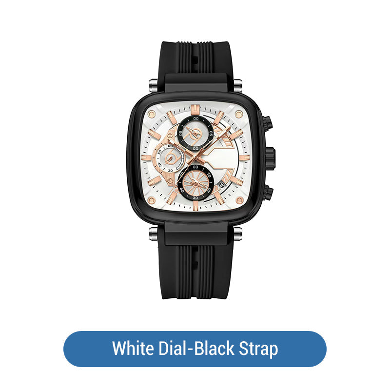 ⚡Hot Sale 50% Off⚡Multi Functional Waterproof Quartz Men's Square Watch Silicone Tape