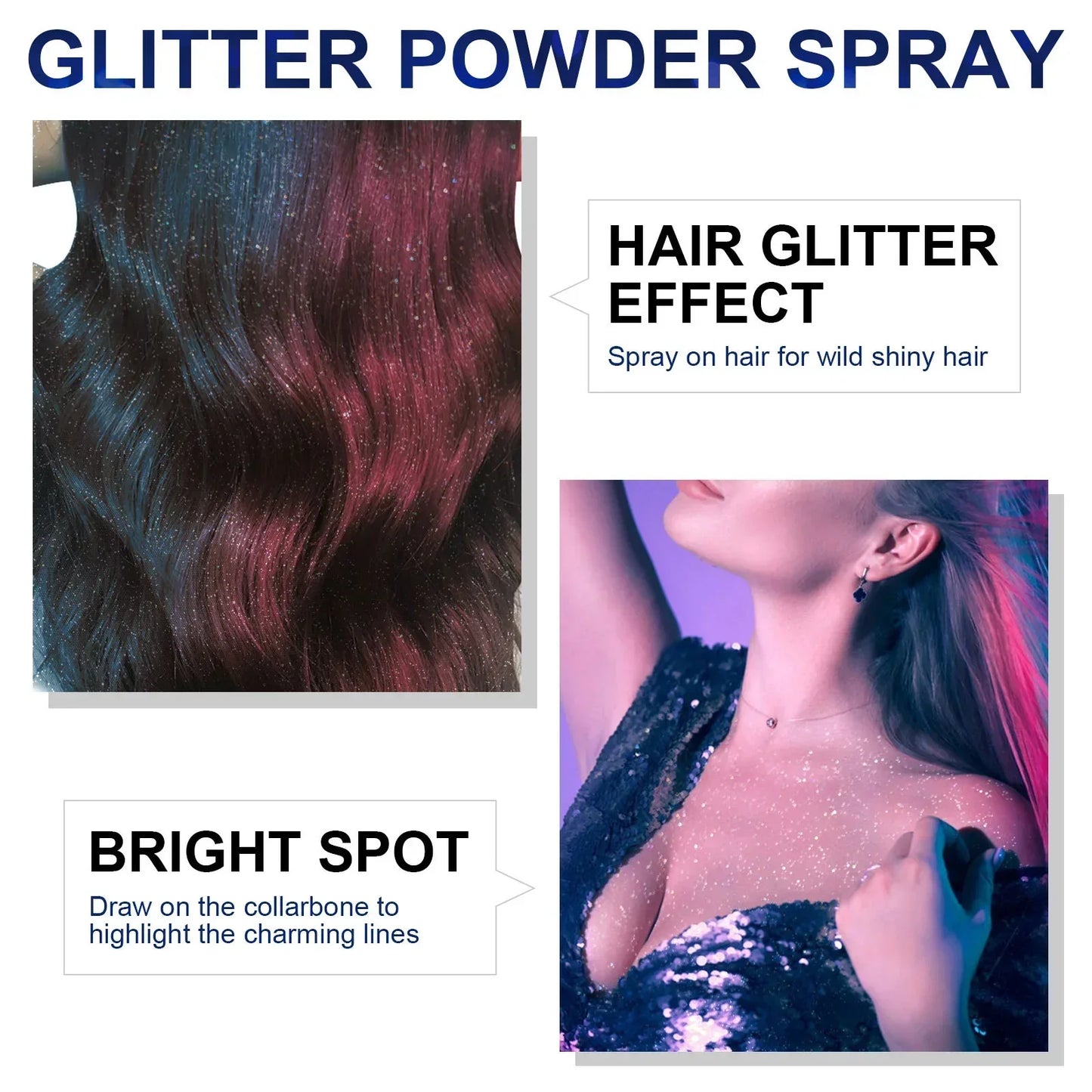 š„Hot SalešWaterproof Glitter Spray Stage Party Hair and Clothes