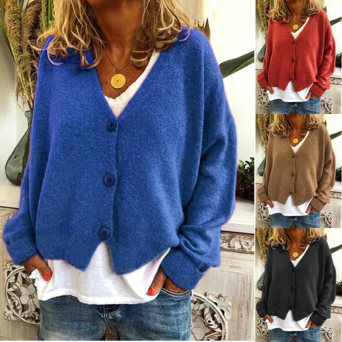 🔥Hot Sale: 50% Off-Autumn Winter Casual Loose Knit Cardigan