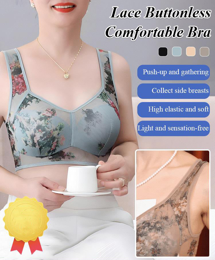 🔥HOT SALE 34% OFF🎁2024 New Lace Buttonless Comfortable Bra