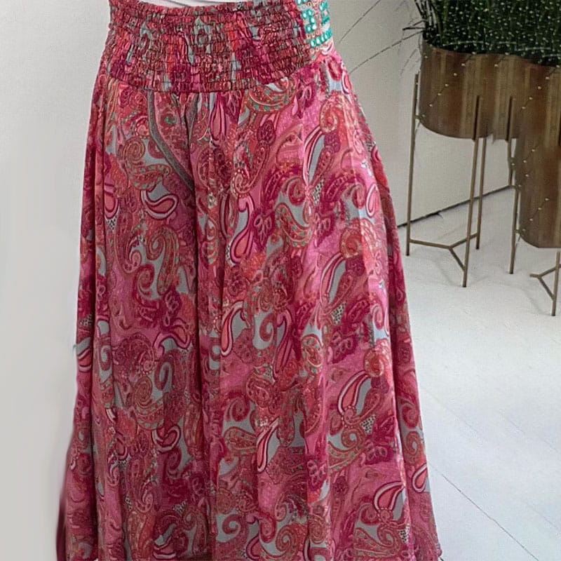Ethnic Printed Elasticated Waist Lightweight Pants