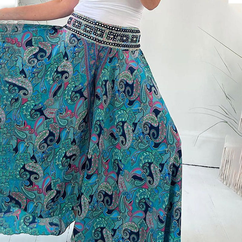Ethnic Printed Elasticated Waist Lightweight Pants