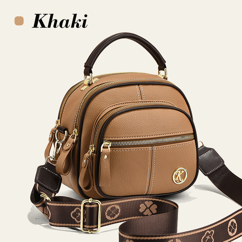 🔥Hot Sale Deals-Classic Multi-Compartment Adjustable Wide Strap Leather Crossbody Apple Bag👝