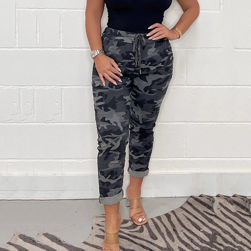 💃Vacation Sale 49% OFF💃Women's Drawstring Camouflage Casual Pants