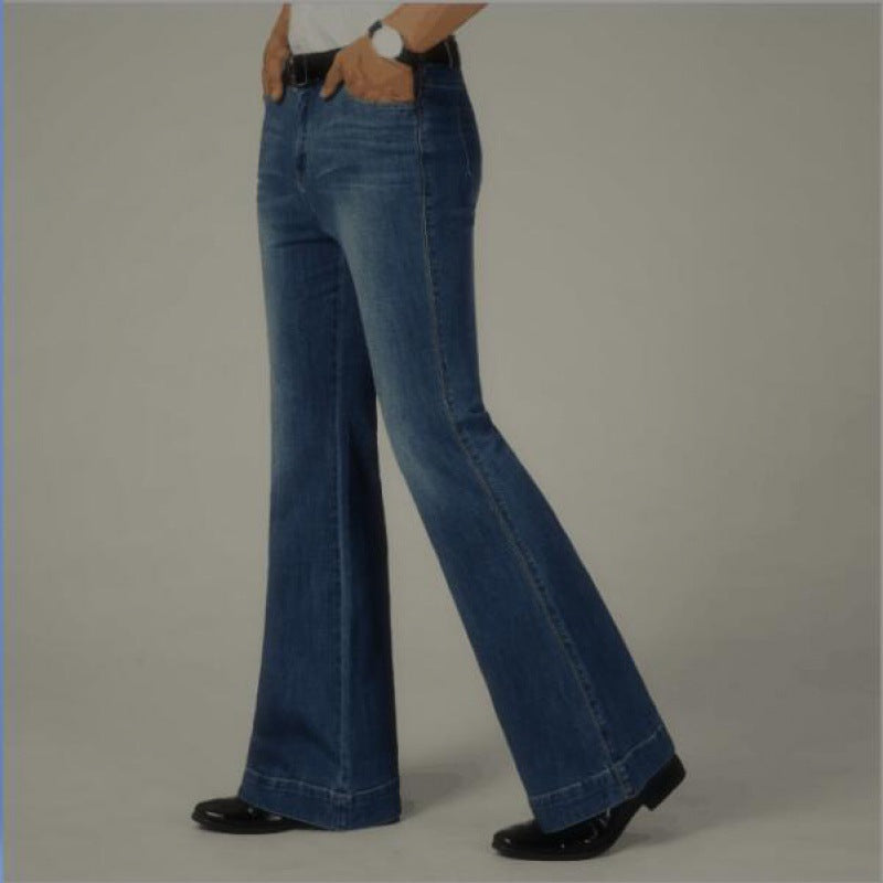 Men's Summer Breathable Mid-Rise Wide-Leg Flared Pants