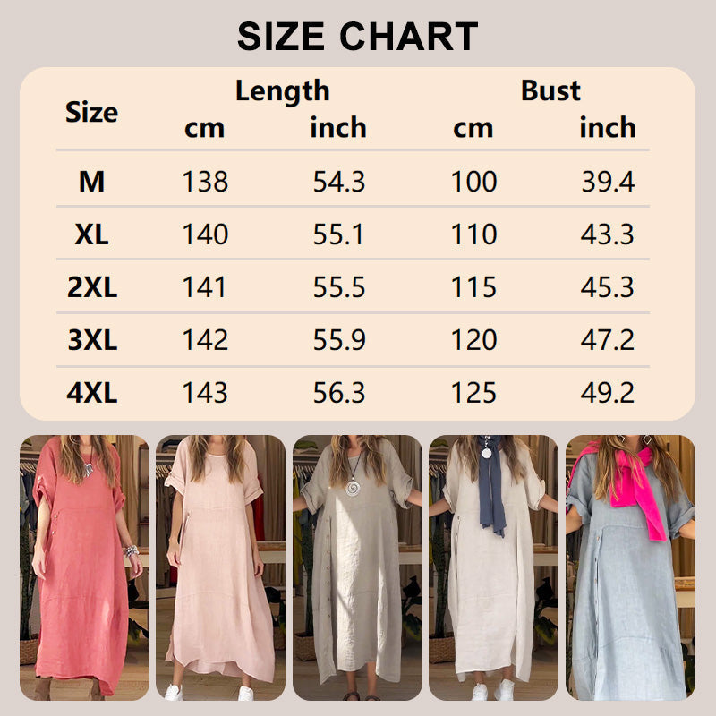 🌸2025 NEW SALES - 50% OFF🌸Women's Breathable Side Button Adjustable Sleeve Dress