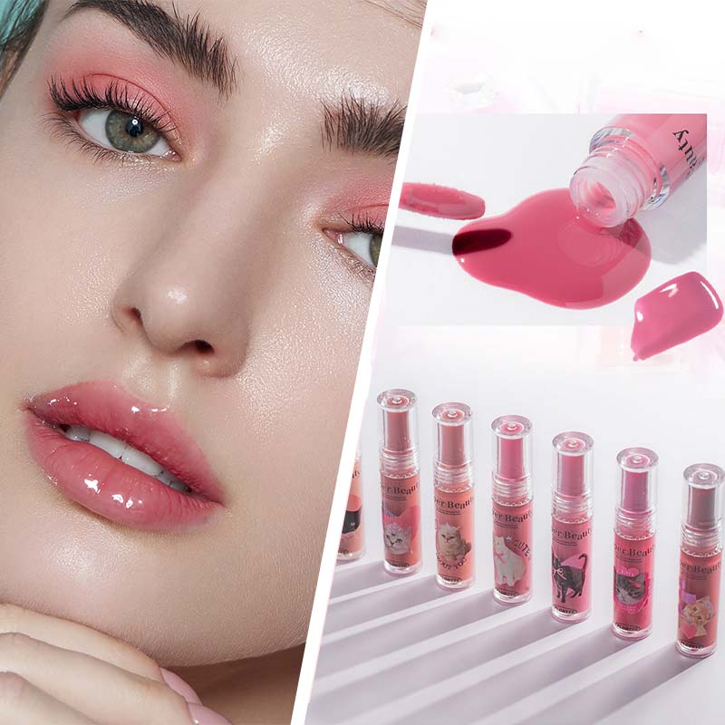 Cute Cat Jelly Lip Glaze for Women Girls