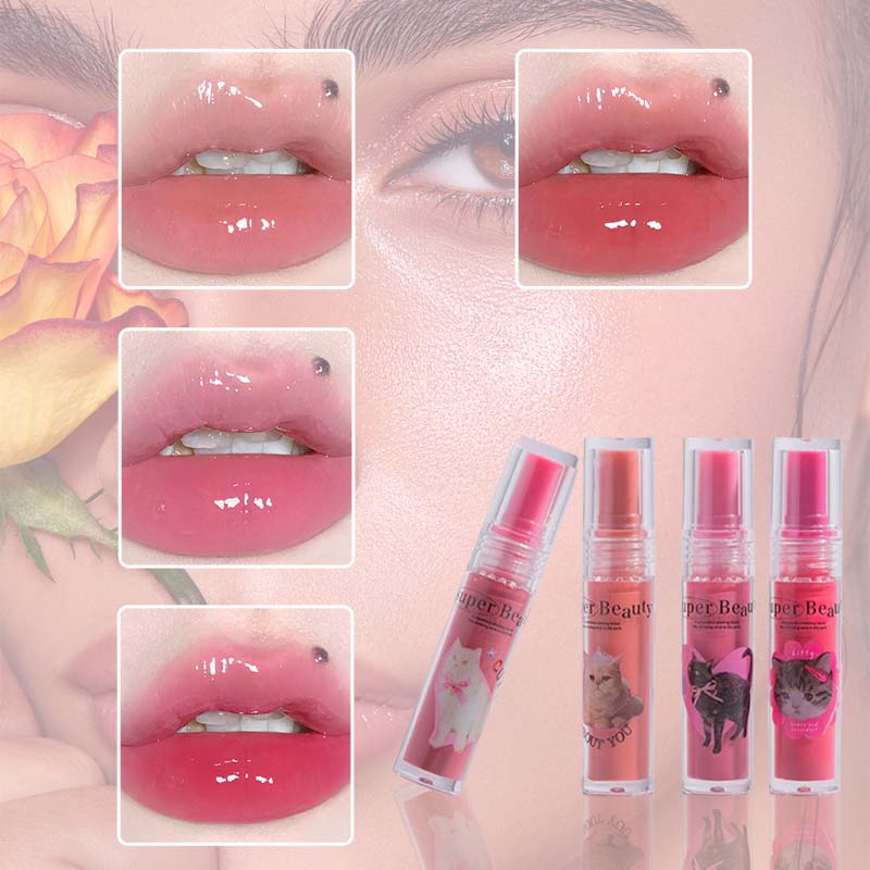 Cute Cat Jelly Lip Glaze for Women Girls