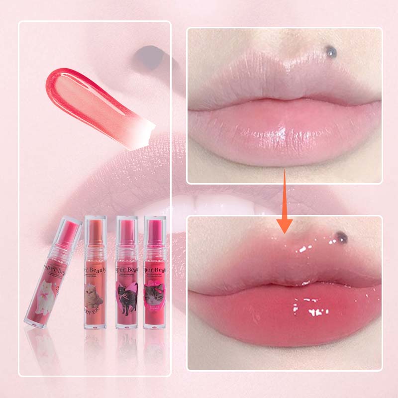 Cute Cat Jelly Lip Glaze for Women Girls