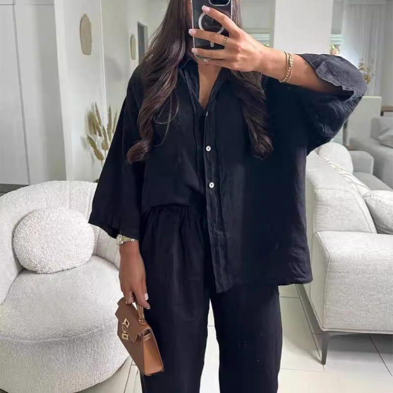🔥Summer Sales-50% OFF🔥Women's Cotton Linen Shirt and Pants Set