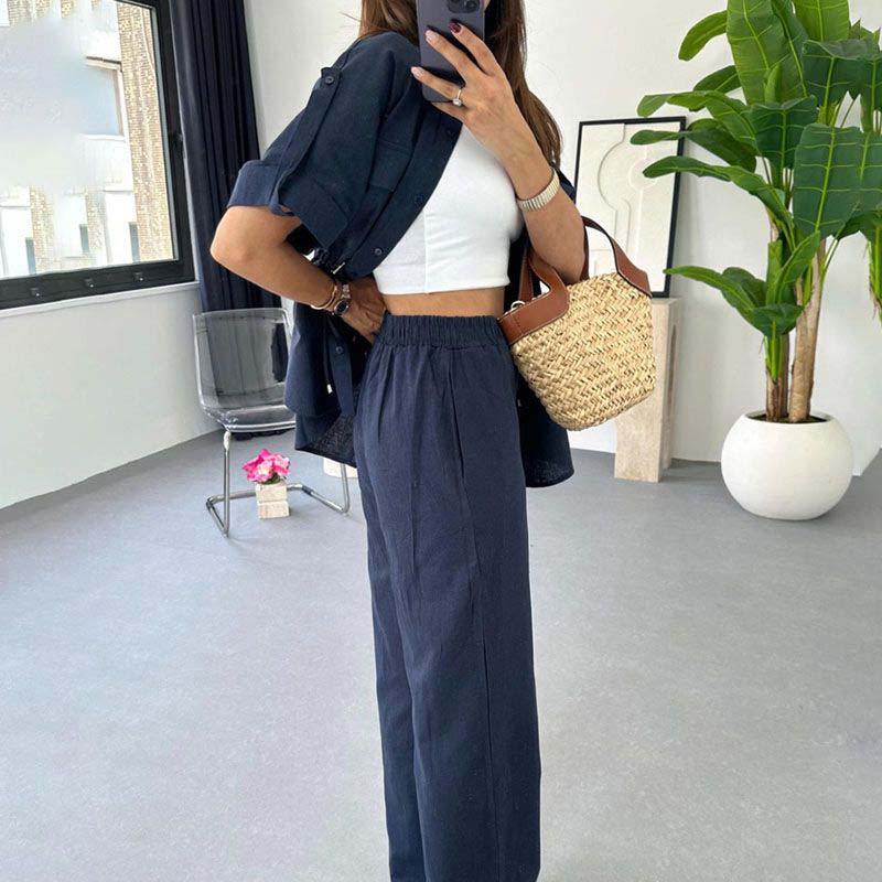 Women's Workwear Drawstring Casual Cargo 2-piece Set-Free Shipping