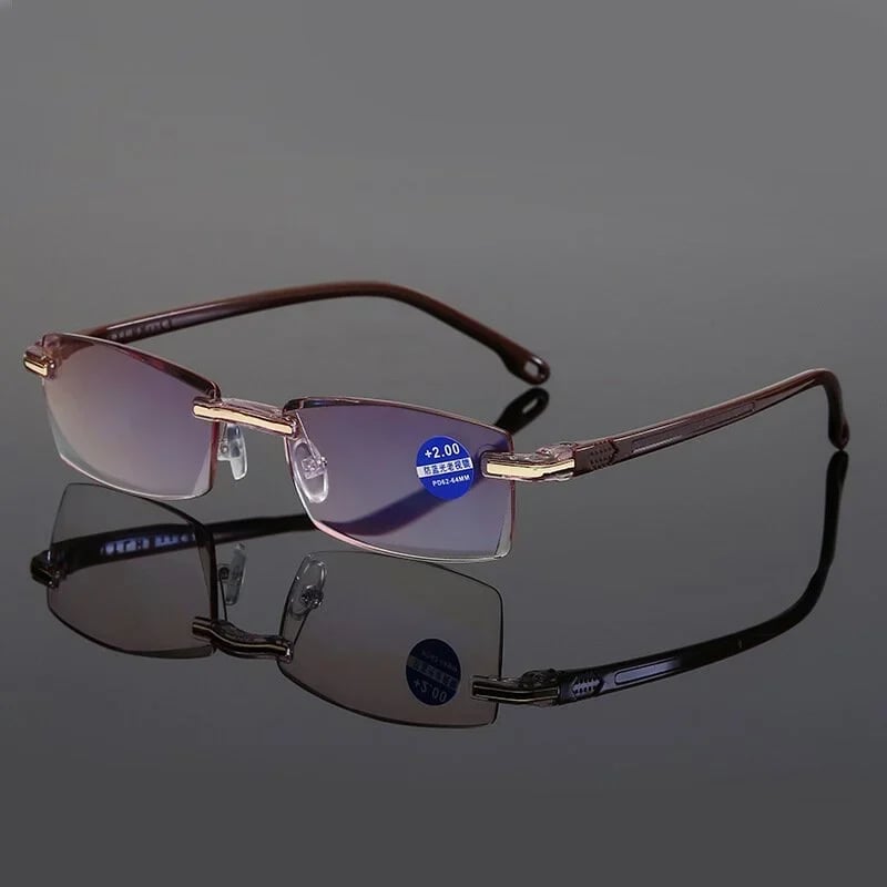 😍Buy 1 Get 1 Free - Just $9.9👓 Crystal Clear Reading Glasses – Lightweight Frameless Design with Premium Diamond-Cut Finish ✨