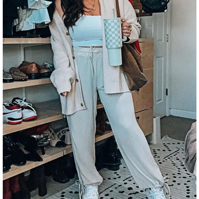 🌷Hot SALE 50% OFF🔥Women's Knitted Buttoned Jacket and Pants Two-piece Set