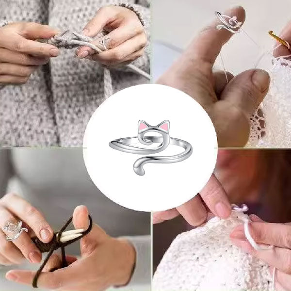 Adjustable Knitting Crochet Loop Ring