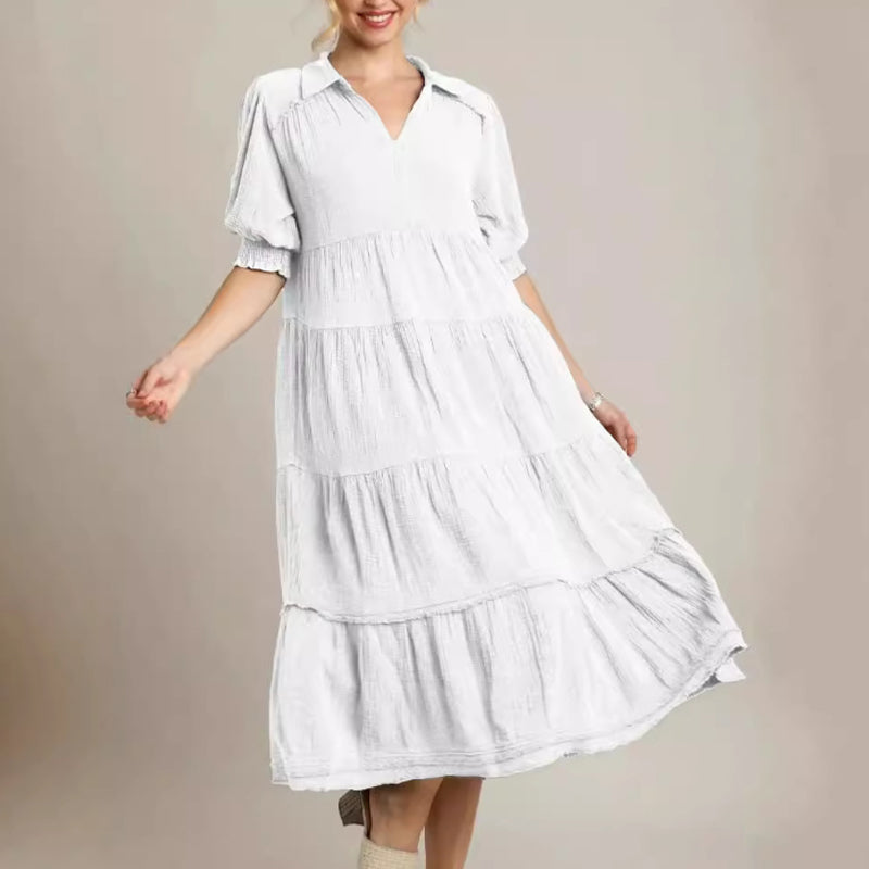 Women's V-Neck Tiered Maxi Dress