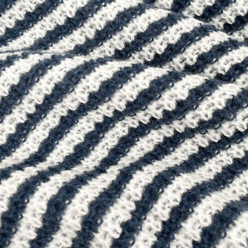 Women's Loose-Fit Off-Shoulder Striped Knit Sweater