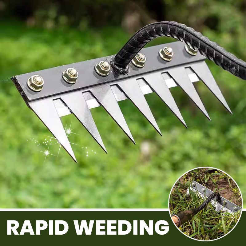 🔥Hot Sale🔥5/6/7/8 Teeth Carbon Steel Garden Weeding Rake