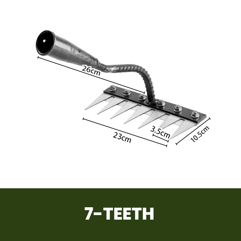 🔥Hot Sale🔥5/6/7/8 Teeth Carbon Steel Garden Weeding Rake