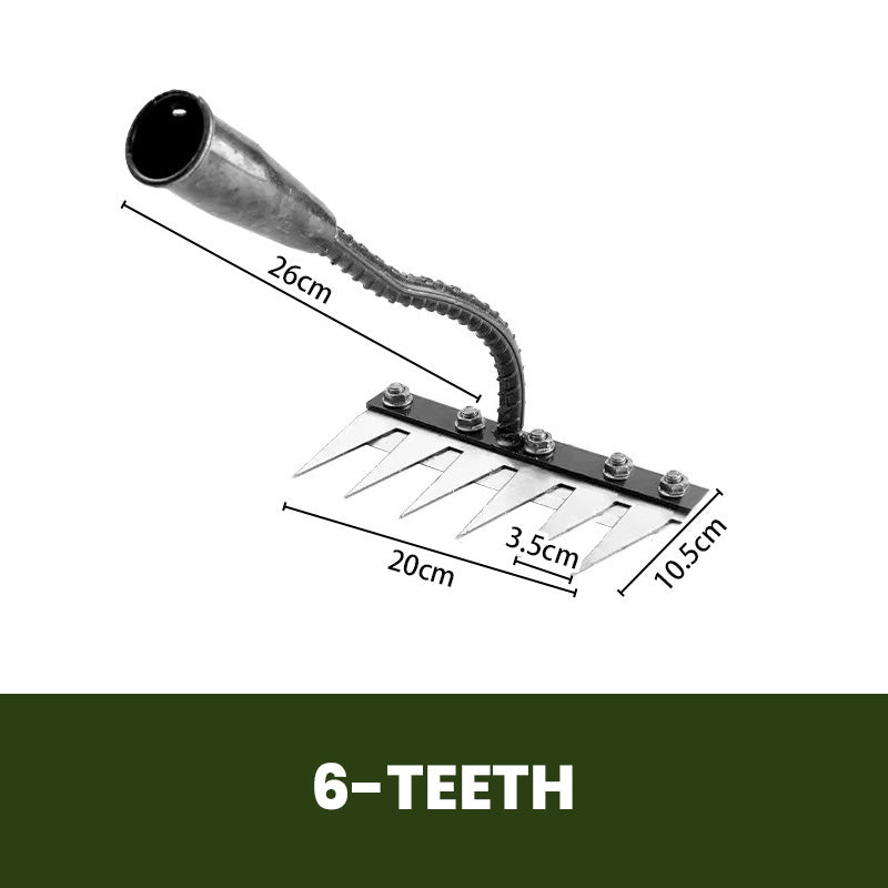 🔥Hot Sale🔥5/6/7/8 Teeth Carbon Steel Garden Weeding Rake