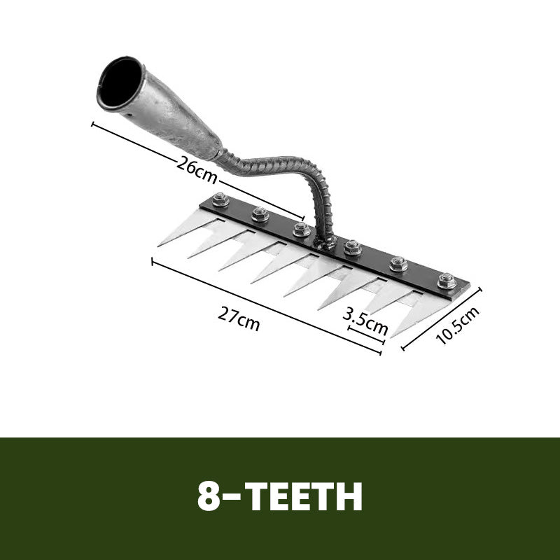 🔥Hot Sale🔥5/6/7/8 Teeth Carbon Steel Garden Weeding Rake
