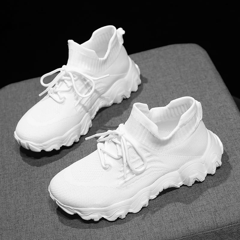 Women's Ultra-Comfort Breathable Lace-Up Knit Sneakers