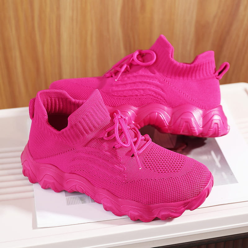 Women's Ultra-Comfort Breathable Lace-Up Knit Sneakers
