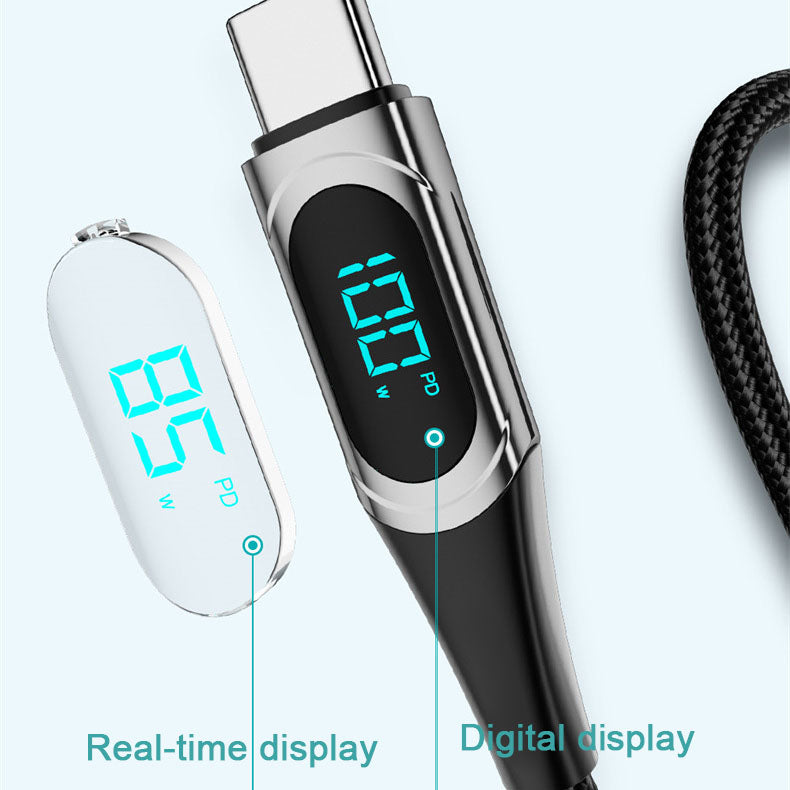 PD 100W Fast-charging and Fast-transmission Data Cable with Digital Display