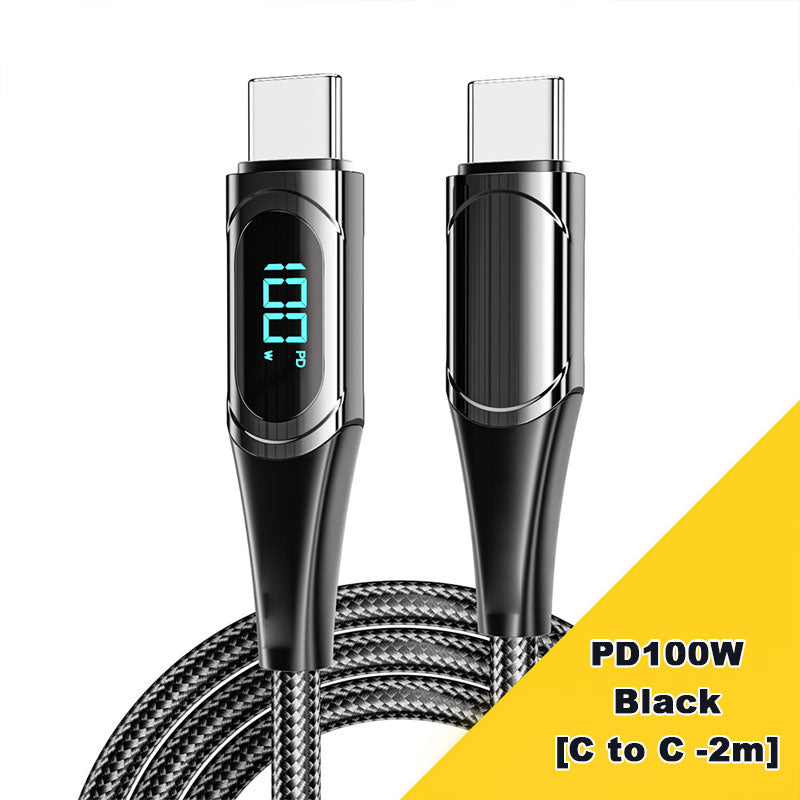 PD 100W Fast-charging and Fast-transmission Data Cable with Digital Display