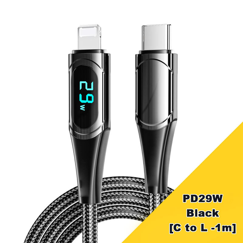 PD 100W Fast-charging and Fast-transmission Data Cable with Digital Display
