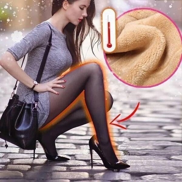 💕Flawless Legs Fake Translucent Warm Plush Lined Elastic Tights