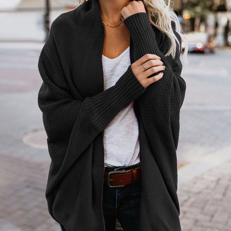 WOMEN'S BATWING CABLE KNITTED SLOUCHY OVERSIZED CARDIGAN SWEATER