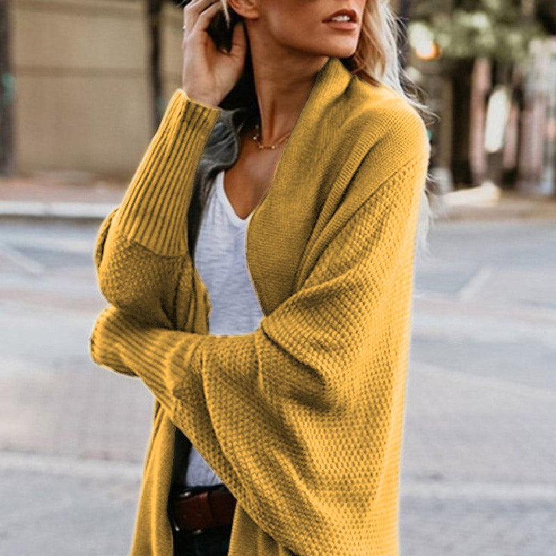 WOMEN'S BATWING CABLE KNITTED SLOUCHY OVERSIZED CARDIGAN SWEATER
