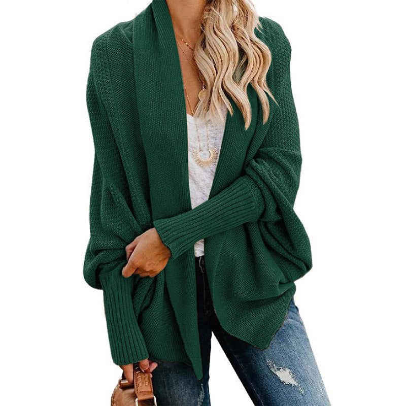 WOMEN'S BATWING CABLE KNITTED SLOUCHY OVERSIZED CARDIGAN SWEATER
