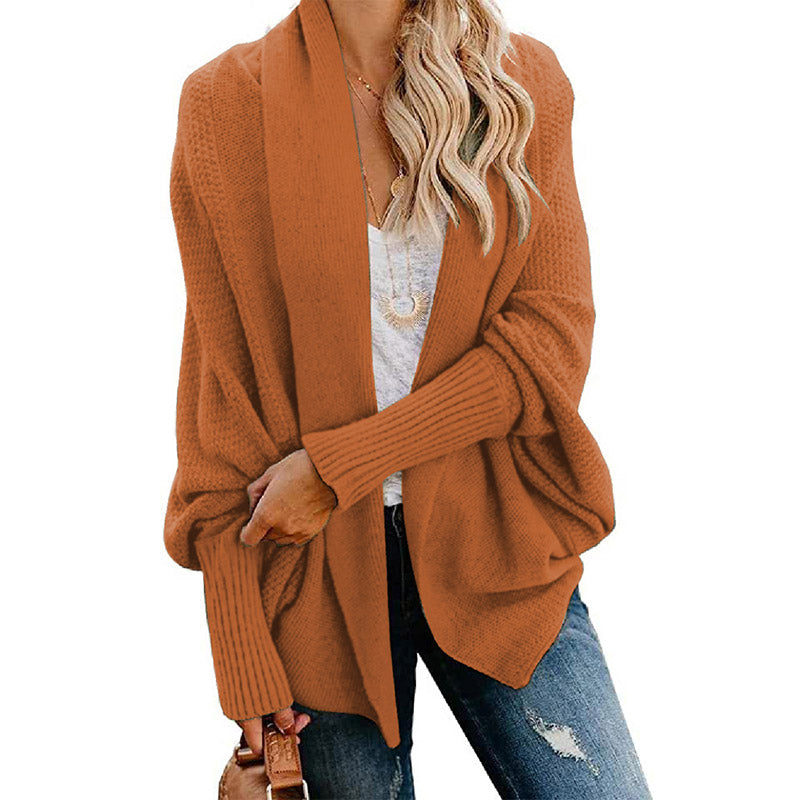 WOMEN'S BATWING CABLE KNITTED SLOUCHY OVERSIZED CARDIGAN SWEATER